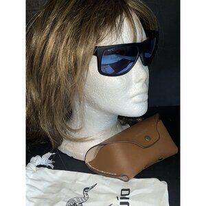 Bajio Sunglasses Boneville Black Matte Frame Blue Mirror Polarized Polycarbon